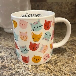 Parker Lane Cat Person Mug with Colorful Cat Faces NWOT